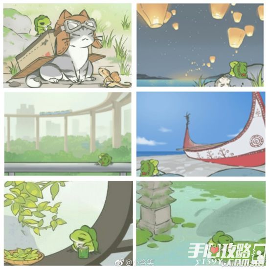 网友曝《旅行青蛙：中国之旅》明信片合集 趣味十足5