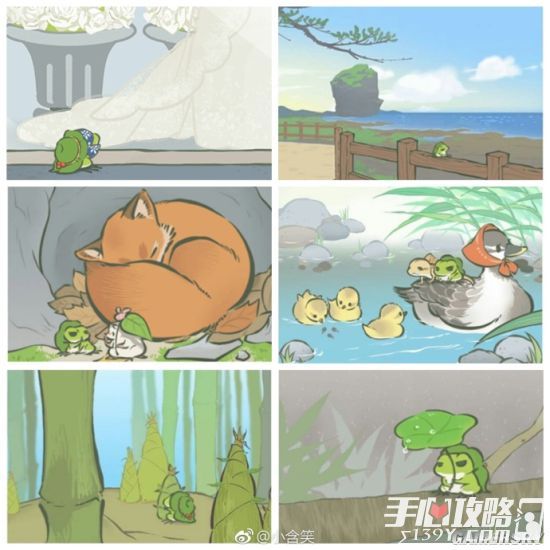 网友曝《旅行青蛙：中国之旅》明信片合集 趣味十足4
